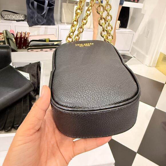 Kate Spade Jolie Chain Phone Leather Crossbody Purse KI517 Black - Picture 15 of 16